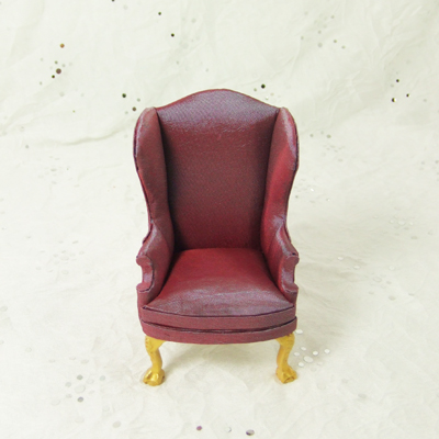 HN-34, Purple (Dark Pink) Wingback Chair 1" scale